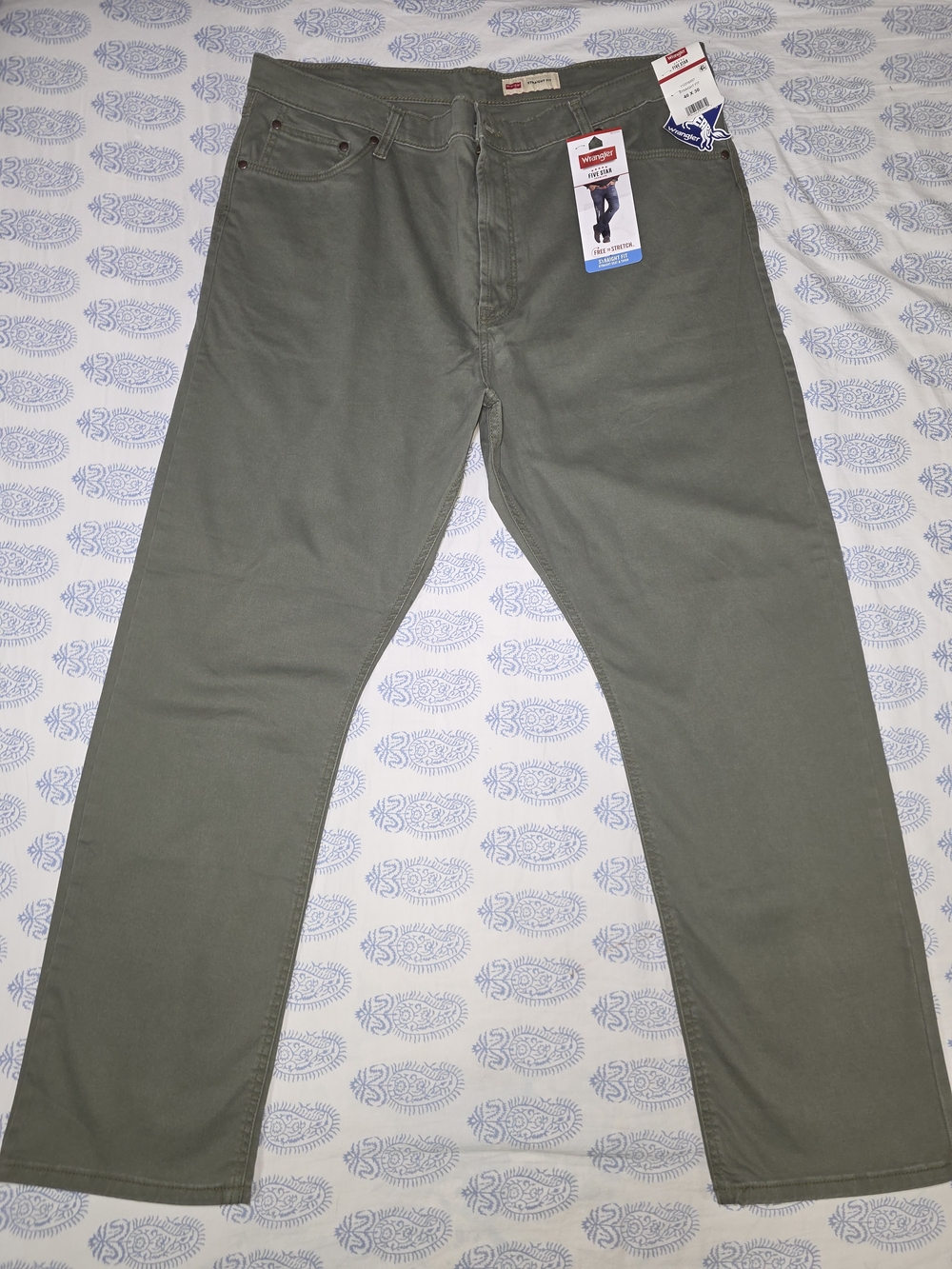 Wrangler Olive Green Straight Leg Jeans